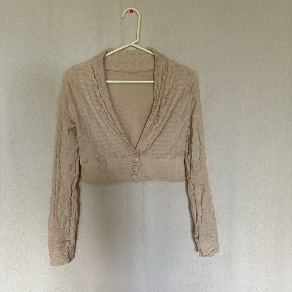 Metalicus Beige Textured Blouse